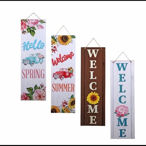 Spring Fling Hanging Welcome Signs, 19inx5.875 in. - Picture 2 of 16